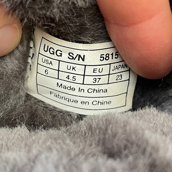Ugg tall boots shearling leather classic winter cozy warm pull on soft grey sz 6 - Picture 4 of 12
